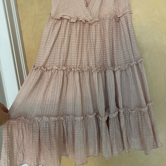 Lulus One to Remember Blush Pink Tie-Strap Tiered Babydoll Dress size Small - Picture 5 of 6